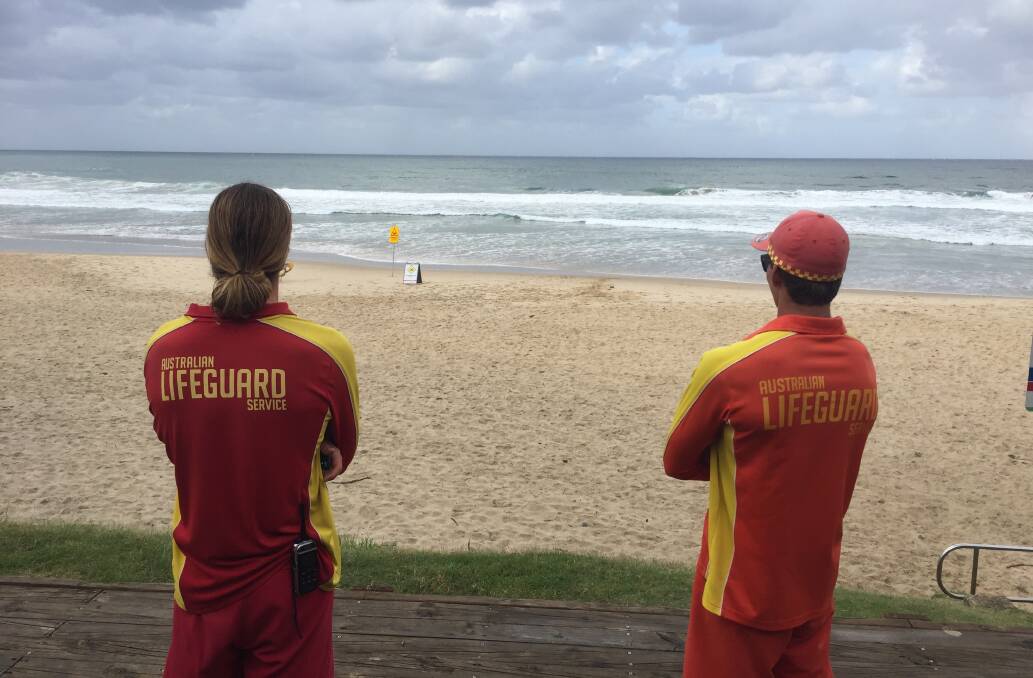 Keeping watch: Port Macquarie Lifeguards monitoring Flynns Beach.