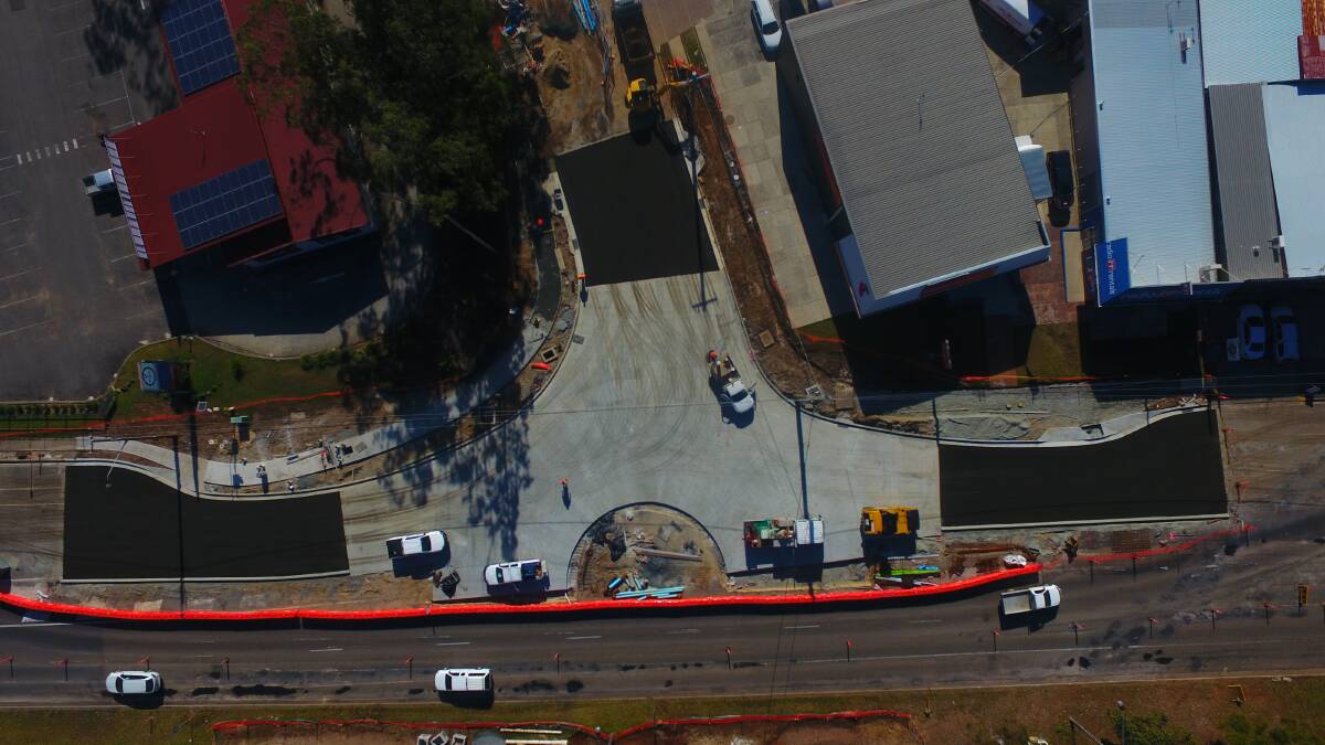 Halfway: Motorists will experience changed traffic conditions from Monday July 16 with work on the new roundabout on Hastings River Drive reaching the halfway point. Photo: supplied