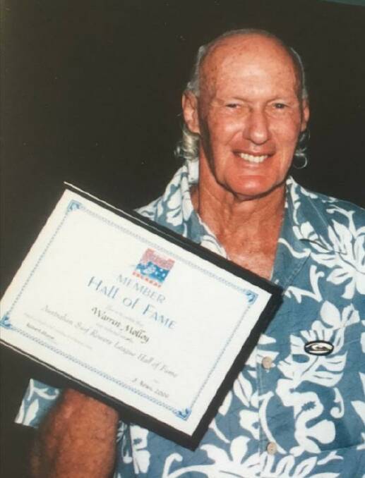 Honoured: Warren Molloy was named in the boatrowers hall of fame.