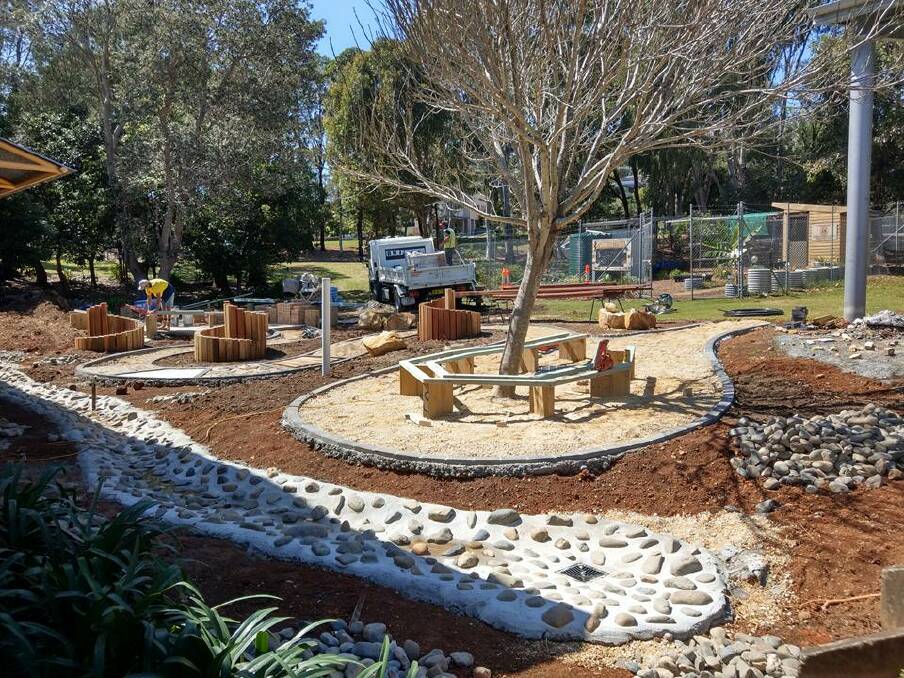 Looking good: Work on the Tacking Point Public School P&C Association's sensory garden and outdoor classroom is currently underway.
