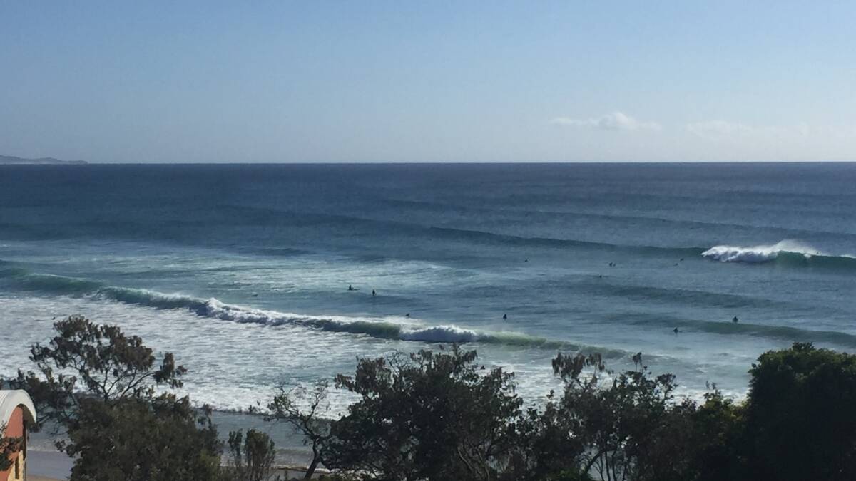 Not bad: The wave action at Rainbow Beach Bonny Hills on Monday November 26.