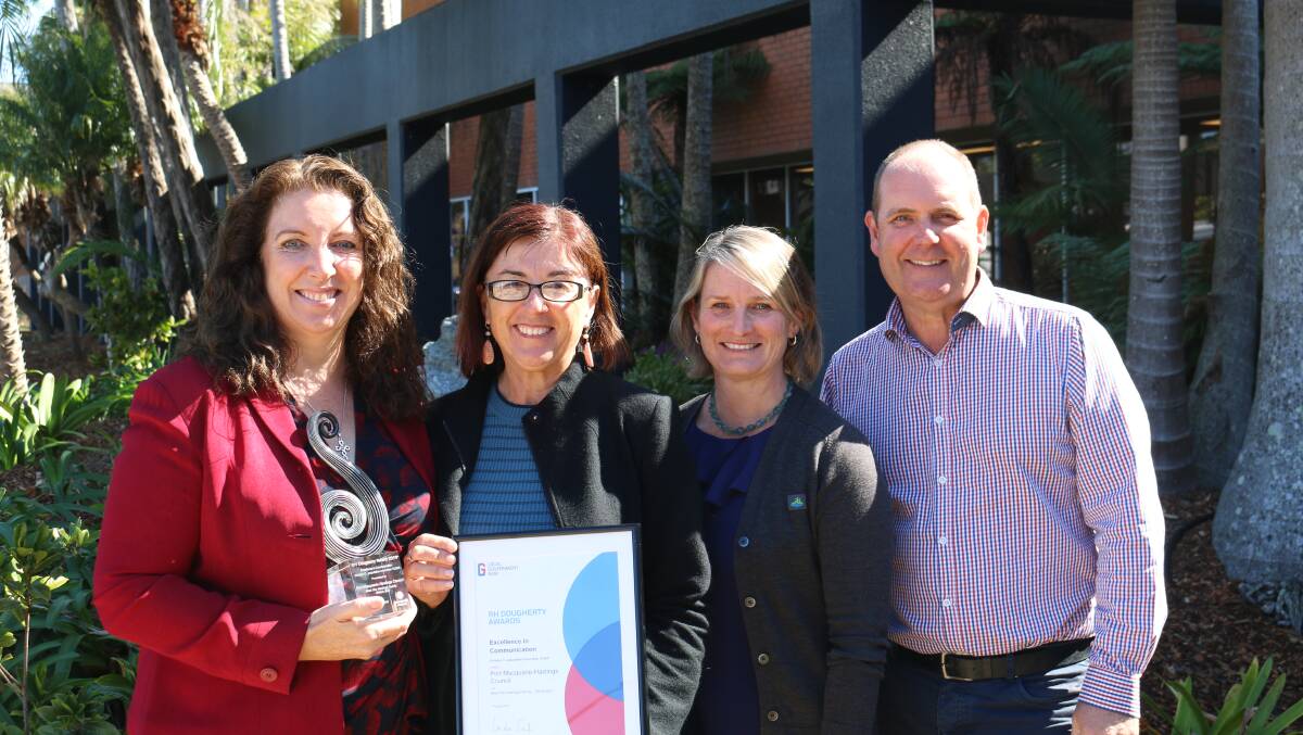 Big win: Group manager Maria Doherty, waste education officer Libby Foster, waste project officer Nicky Julian and communications manager Andy Roberts with the local government award.