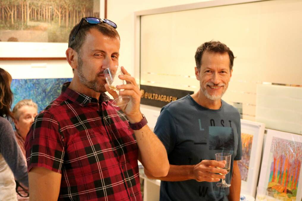 Official opening: Artists David Brooker and Beric Henderson. Photo: supplied