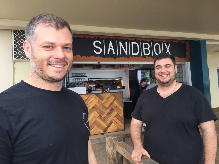 Superstars: Sandbox owners Trent Davis and Latif Ucdereli will represent the Port Macquarie-Hastings in the StartUp Superstar category at the 2018 regional business awards on September 14.
