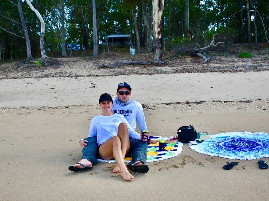 Living the dream: Elenya and Nick soaking up the atmosphere at  Cape Hillsborough National Park.