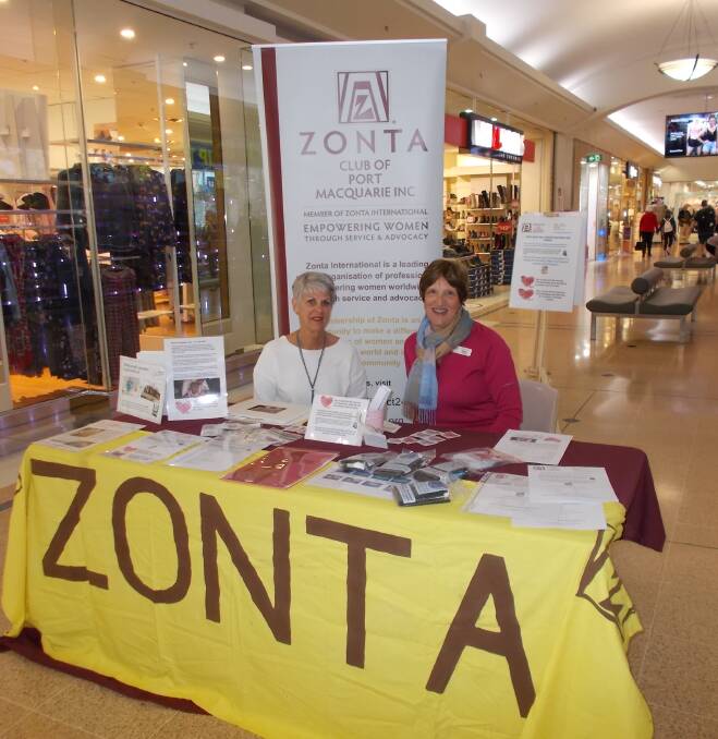 Manning the stalls: Zonta Club of Port Macquarie members Hilary West and Robyn Richardson. Photo: supplied