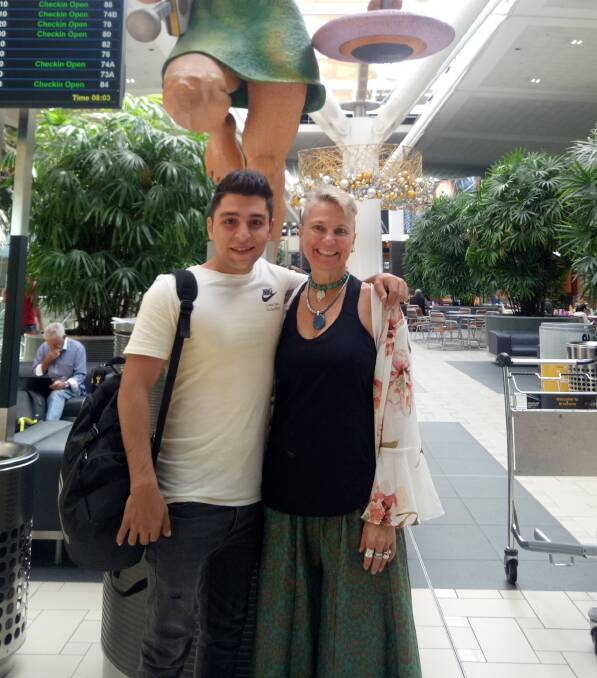 Support: Jill Horton with Amir Sahragard who has now resettled in Canada.
