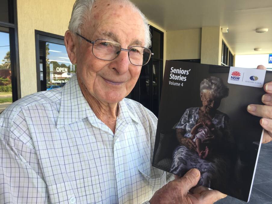 Contributing: Port Macquarie historian, author and bushwalker Richard Grimmond with a copy of Seniors' Stories vol 4.