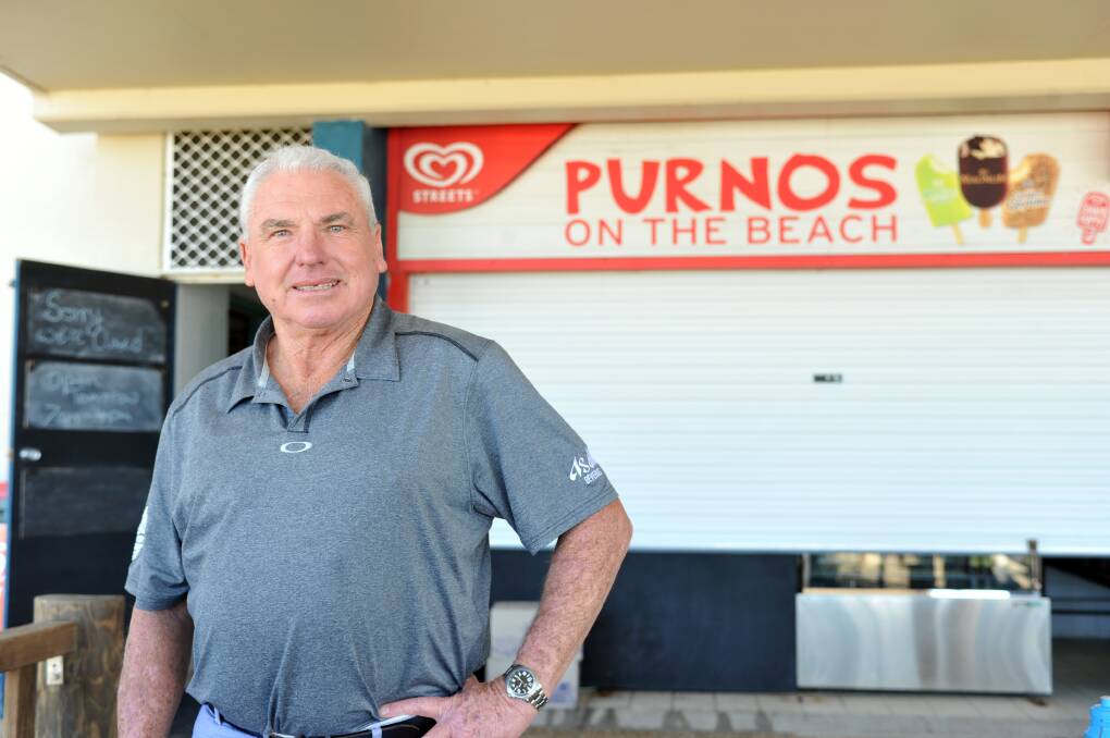 Thirty four years later: John 'Purno' Purnell is calling it quits after more than three decades behind the counter at Purnos on the Beach. Photo: Ivan Sajko