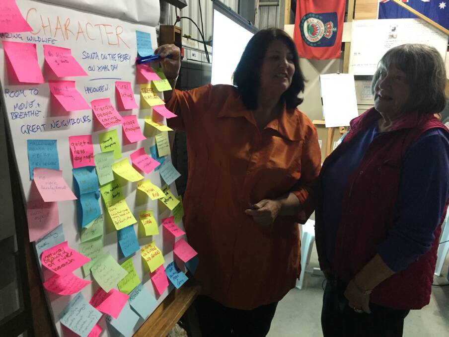 What do you think?: Carla McKern and Northside Progress Association secretary Narelle Milligan looking at the many ideas created during the community plan consultation.
