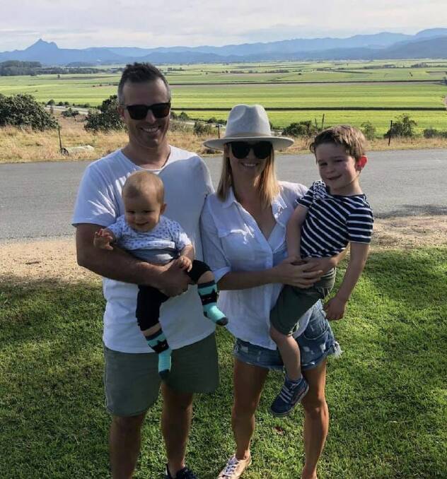 Beautiful family: Former Port Macquarie residents Bec Lancaster-Scully and husband Joel Scully with their two beautiful boys, five year old Will and one year old Kit. Photo: supplied
