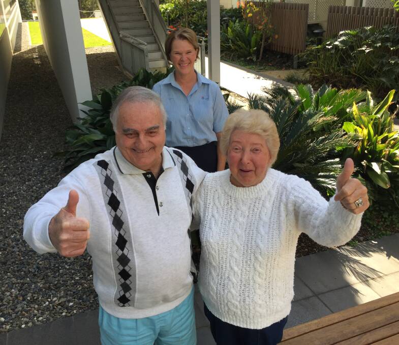Living proof: Ron and Mavis Abbis with Port Macquarie Base Hospital stroke care coordinator Kim Parry.