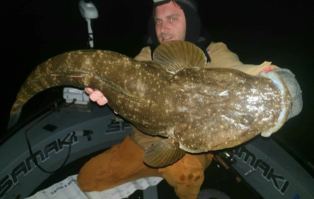 Big Fish: Dan Guilfoyle with the dusky flathead he has caught and released in some deja vu moments. 