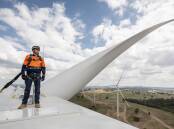 On Top: CWP Renewables operations manager Brad Jachmann at Crudine Ridge Wind Farm. 