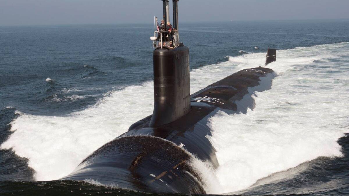 The Virginia-class attack submarine USS South Dakota surfaces in the Atlantic Ocean during sea trials. Picture from the US Navy