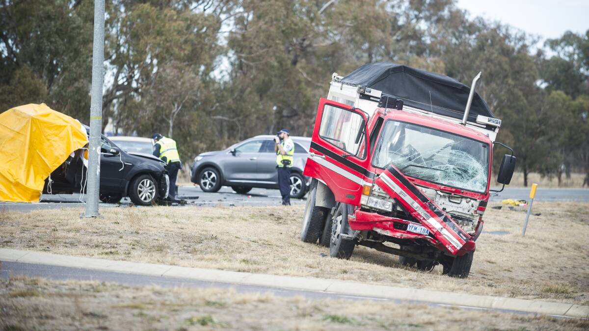 The crash on the Monaro Highway, where Blake died. Photo: Dion Georgopoulos