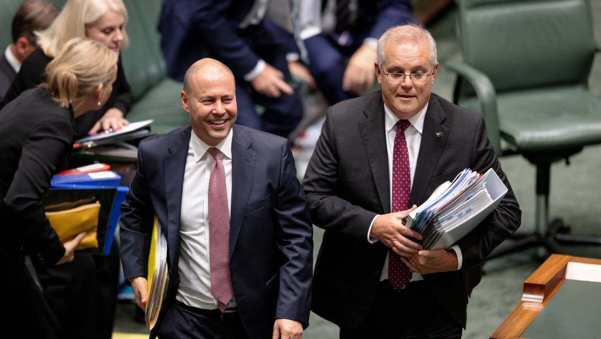 The economy is likely to improving at just the right time for Treasurer Josh Frydenberg and Prime Minister Scott Morrison. Picture: Sitthixay Ditthavong
