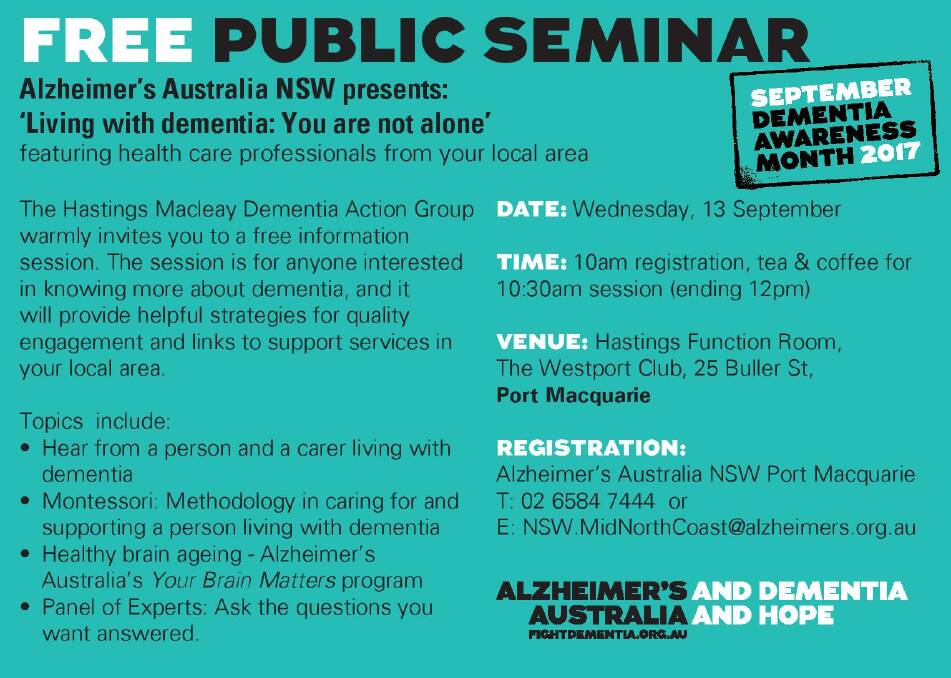 Alzheimer’s Australia – free seminar