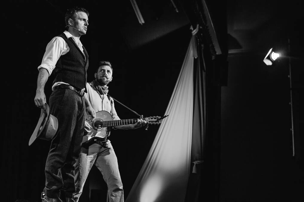 Tim Maddren and guitarist Matt Brooker perform their show about Banjo Patterson, The Man from Snowy River.