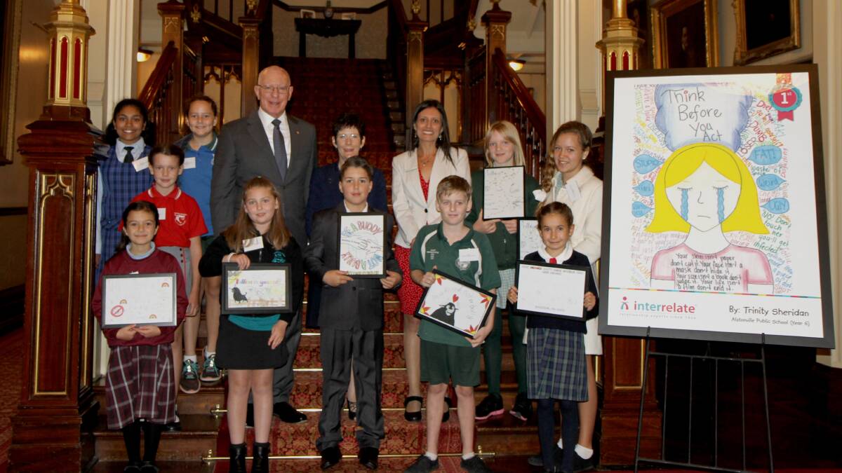 Highly commended entrants in the poster competition at Government House.