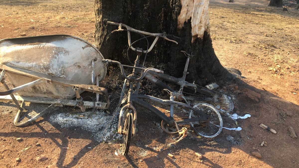 The boys' bikes after the fire.