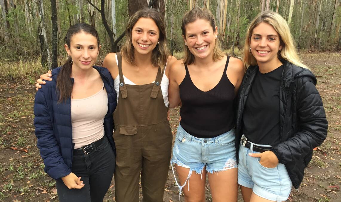 ALL THE WAY FROM ARGENTINA: These friends were on holiday in Australia when they heard about the fires and BlazeAid and decided to volunteer. 