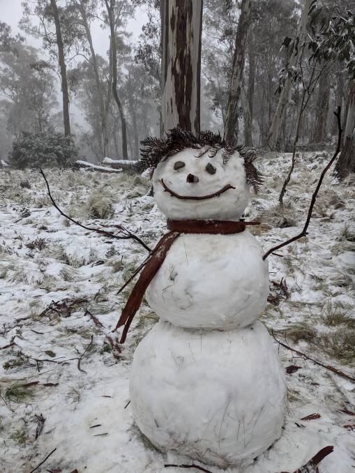 Crystal Jenner made a snowman at Polblue in the Barrington Tops over the weekend. It was a very popular photo spot. Photo Crystal Jenner