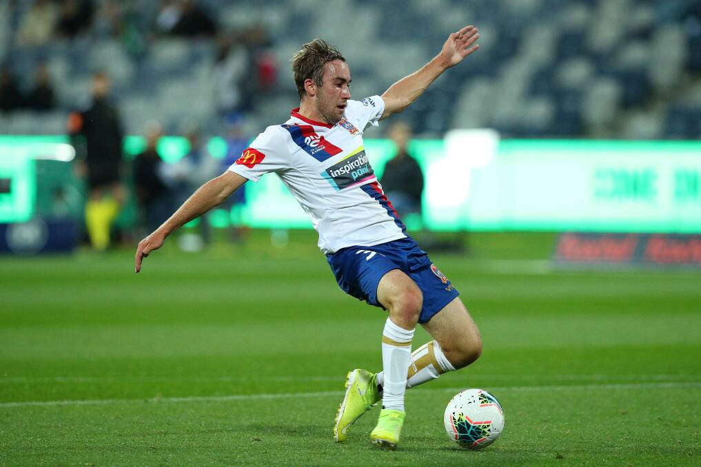 GOAL: Angus Thurgate's first-half heroics were the difference as Newcastle Jets defeated Western United on Saturday night.