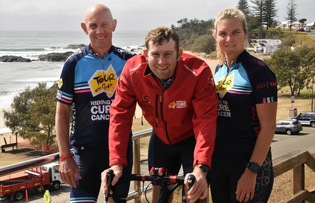Doing it for charity: Greg Laws, Bennett Powell and Mel Cockshutt will ride in the Tour de Cure next March.