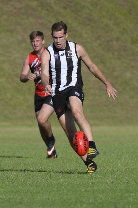 Back at home: Jesse Schmidt in action for the Magpies. Photo: supplied