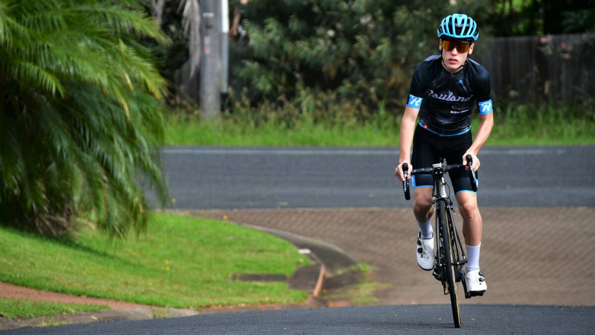 Promising: Oscar Jakeman has been selected for the NSW under-17 track cycling team. Photo: Paul Jobber