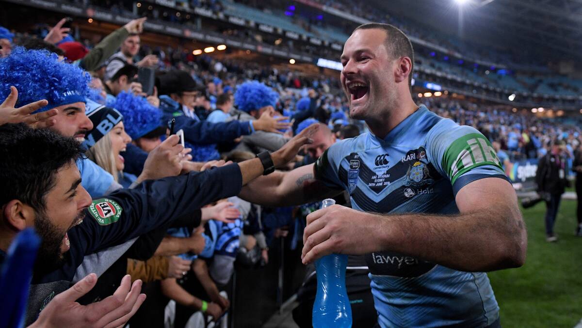 Inspirational: Taree product Boyd Cordner led by example as the Blues wrapped up their first State of Origin series win in four years. Photo: AAP/Dan Himbrechts