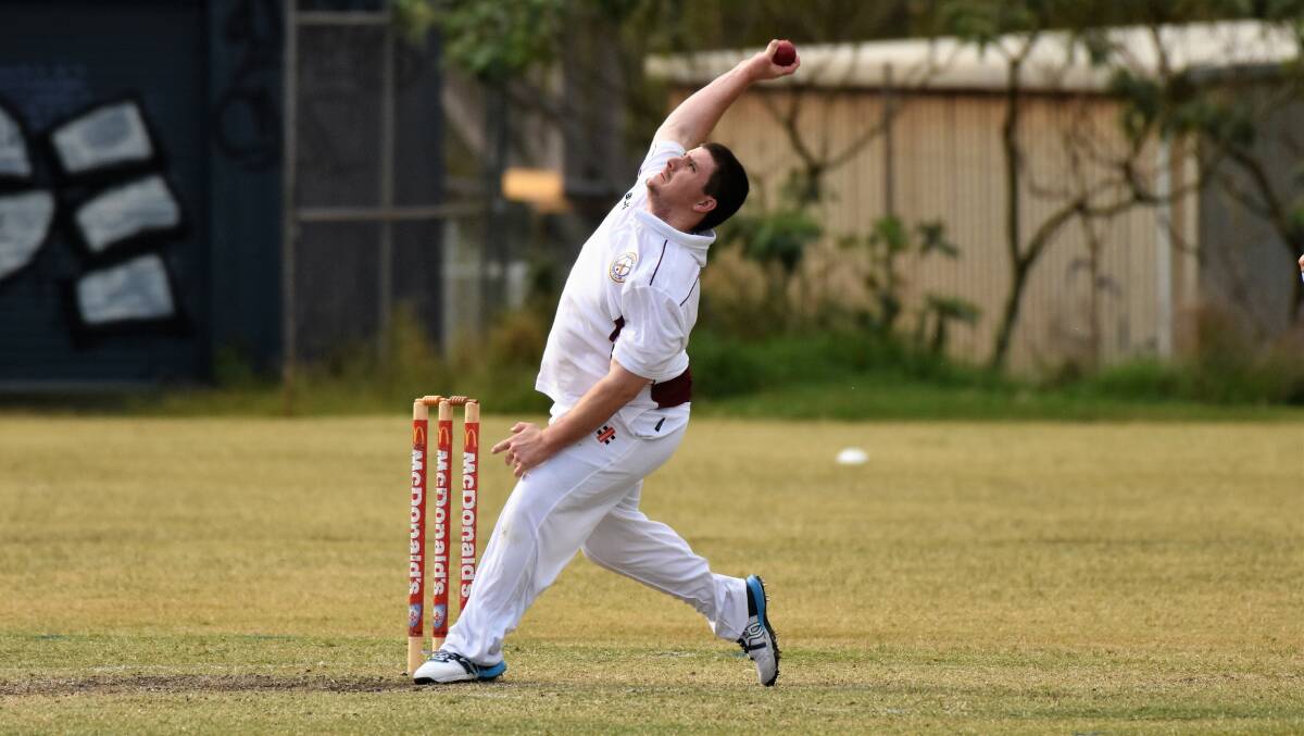 Near miss: Sam Dwyer bowled well without luck in Macquarie Hotel's win over Wauchope. Photo: Paul Jobber