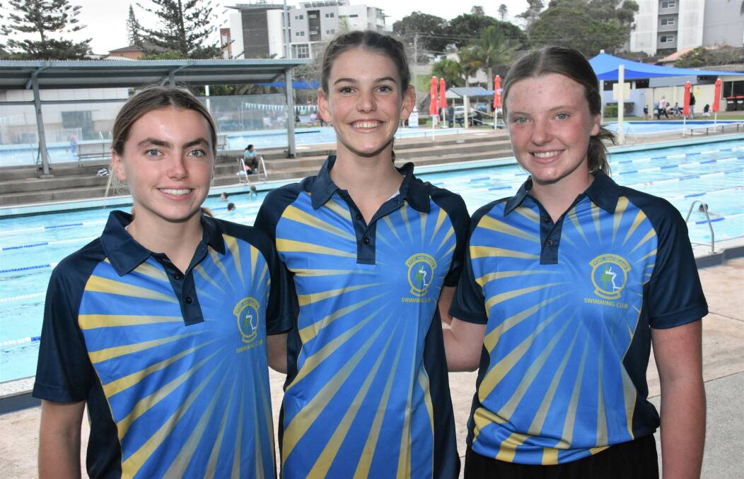 Improving: Mathilda King, Phoebe Bentley and Hayley Kable have returned from the national titles in Adelaide. Photo: Paul Jobber