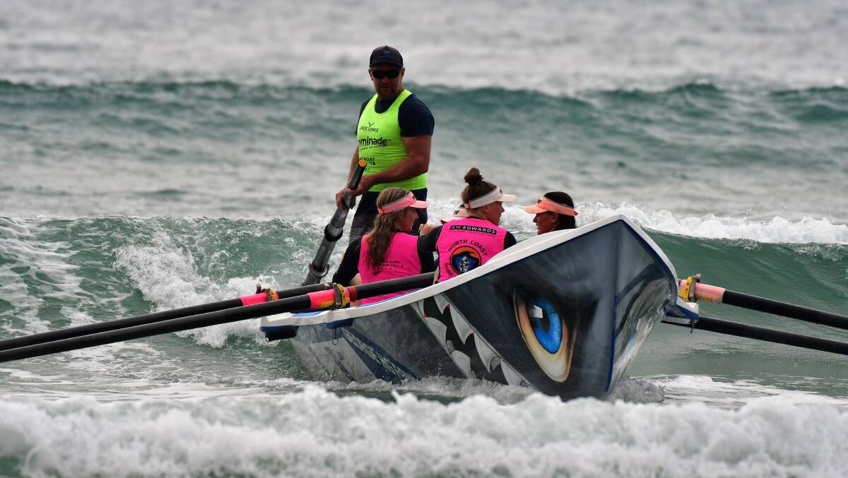 Back into it: Wauchope-Bonny Hills are headed in a new direction for the 2019/2020 summer surfboat series. Photo: Paul Jobber