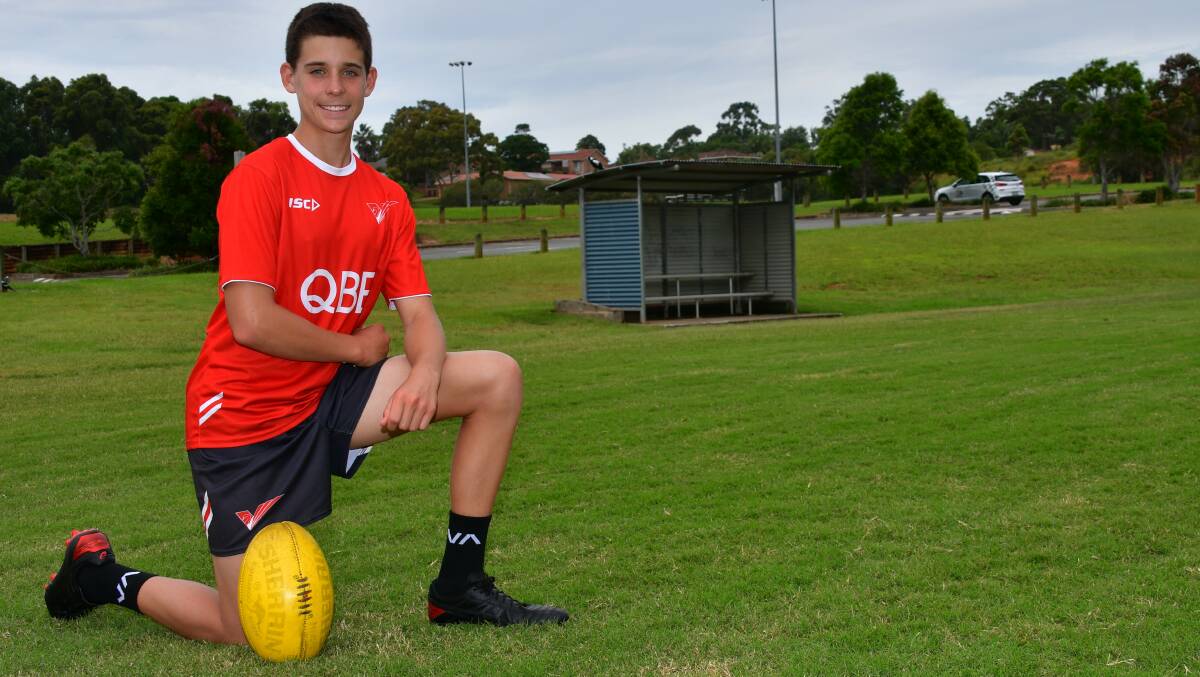 Dreaming big: Will Kelly has a dream of one day playing for the Sydney Swans.