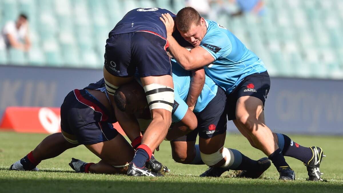 Hit and stick: Tom Robertson in action for the NSW Waratahs. Photo: supplied