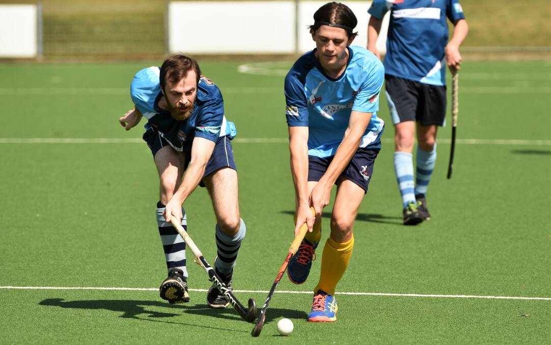 The challenge: Brad Patterson (right) and Port Thunder will compete in the Mid North Coast Hockey League in May. Photo: Paul Jobber