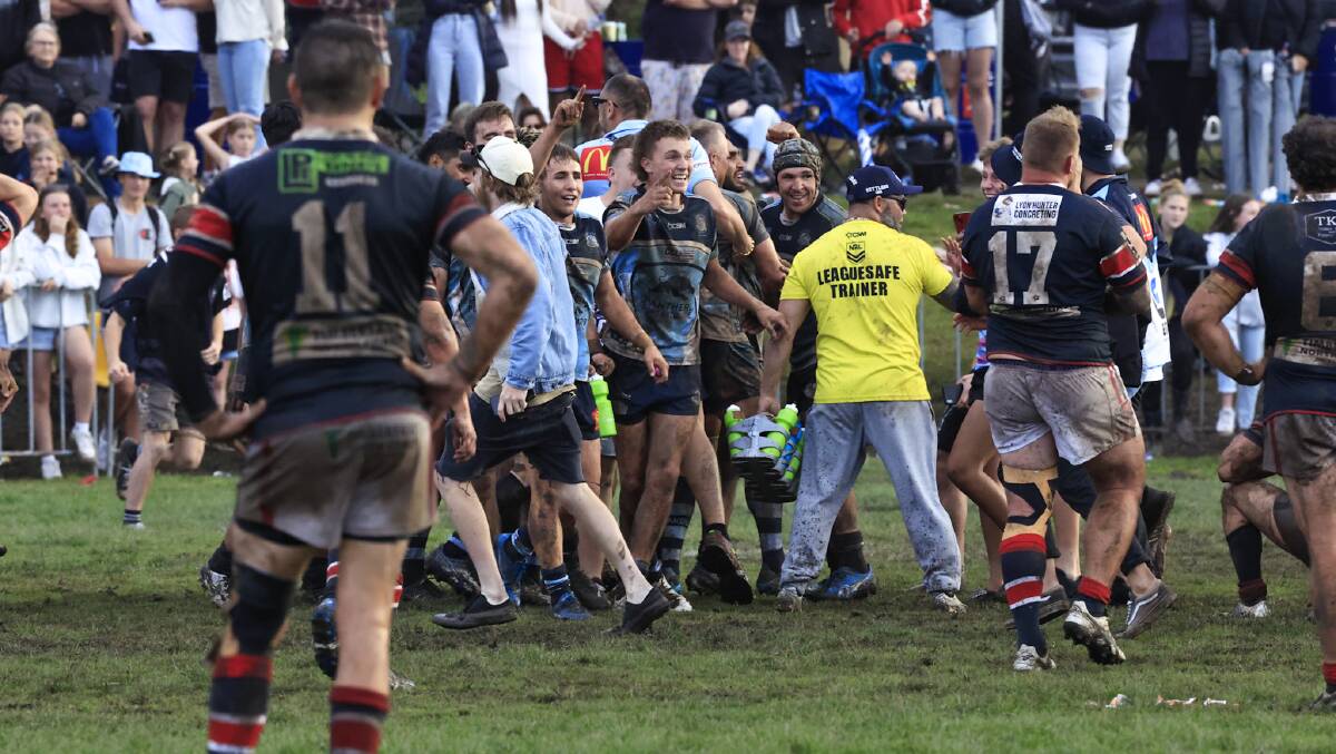 Port City celebrate their 2022 Group 3 rugby league grand final win. Photo: Lighthouse Sports Photography/Kurt Polock