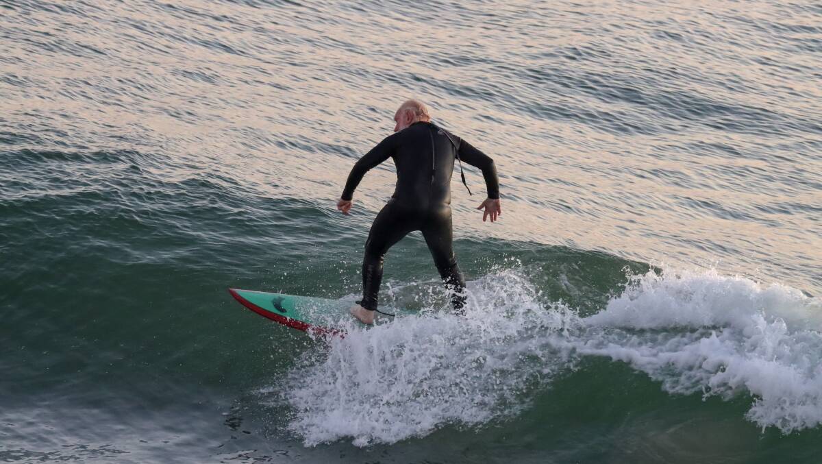 Kenny Little always wants to catch that extra wave. Picture supplied by Andrew Lister