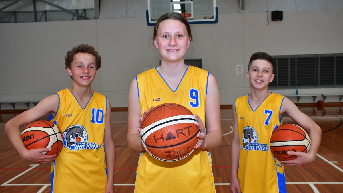 Next level: Sam Blain, Hayley Eggleton and Blake Collins will play in the Southern Cross Challenge next March.