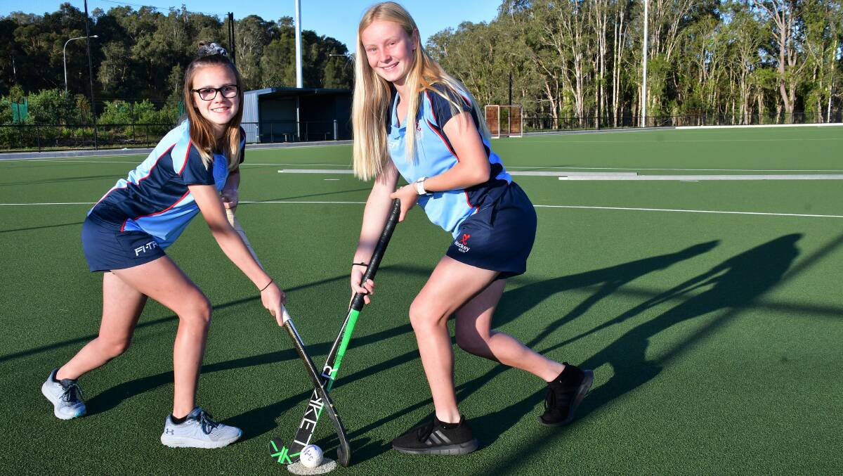 National debuts: Lillianah Williams and Emersyn Smith will head to Tasmania next week with the NSW Stars under-13 girls team. Photo: Paul Jobber