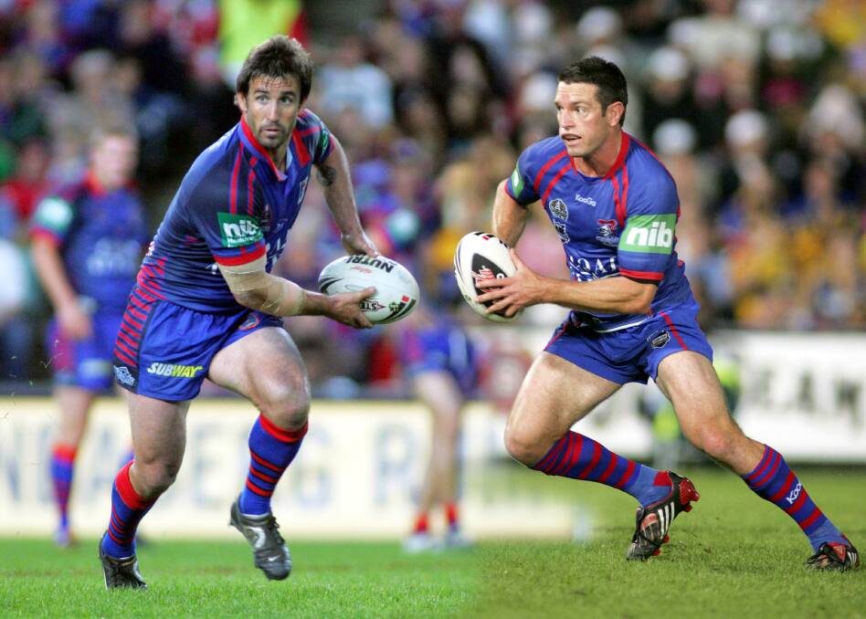 On their way: Former Knights stars Andrew Johns and Danny Buderus will be in Wauchope as part of a Footy Show promotion on Tuesday.