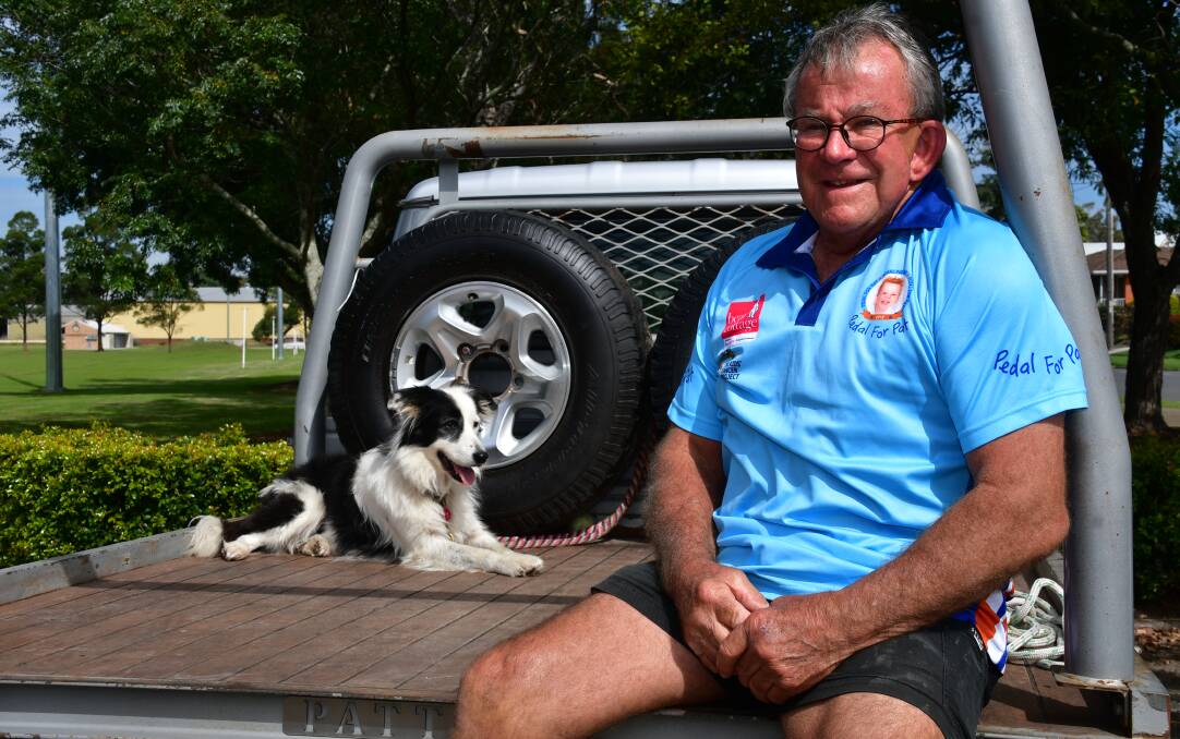 Best friend: Rod Everingham will cycle 1400 kilometres next month with dog Ruby right by his side as they raise funds for Bear Cottage.