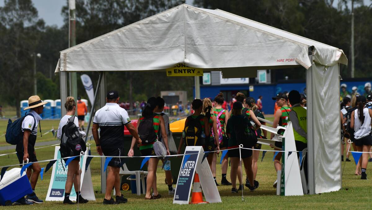 New way forward: Players enter through one of four designated zone entry points at the weekend's NSW State Cup.
