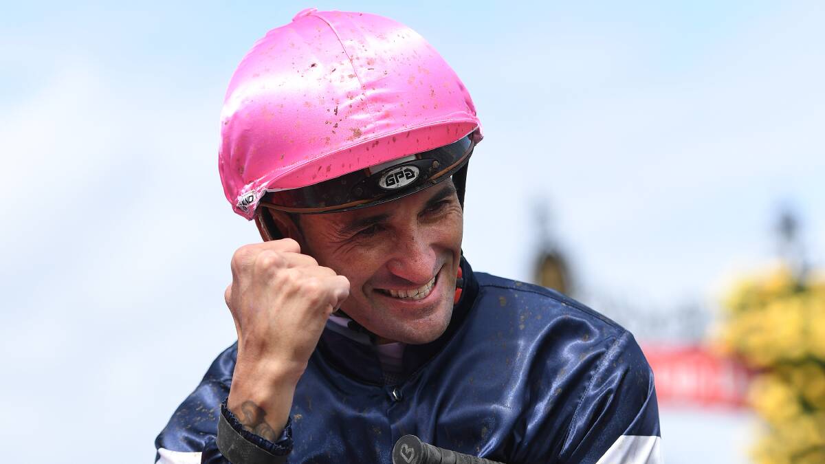 On his way: Melbourne Cup winning jockey Corey Brown will ride at Taree on Friday. Photo: AAP/Julian Smith