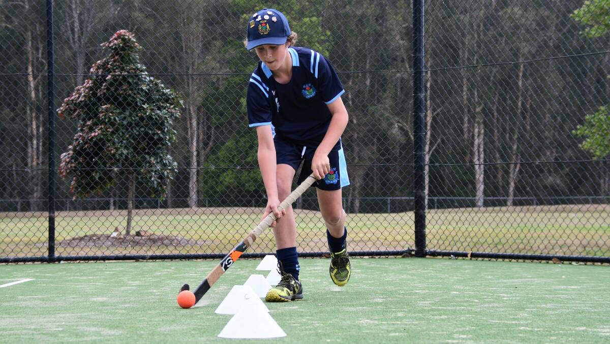 Played his role: Levi Beard has returned from a gold medal success with NSW under-12 boys All-Schools hockey side at Bendigo. 