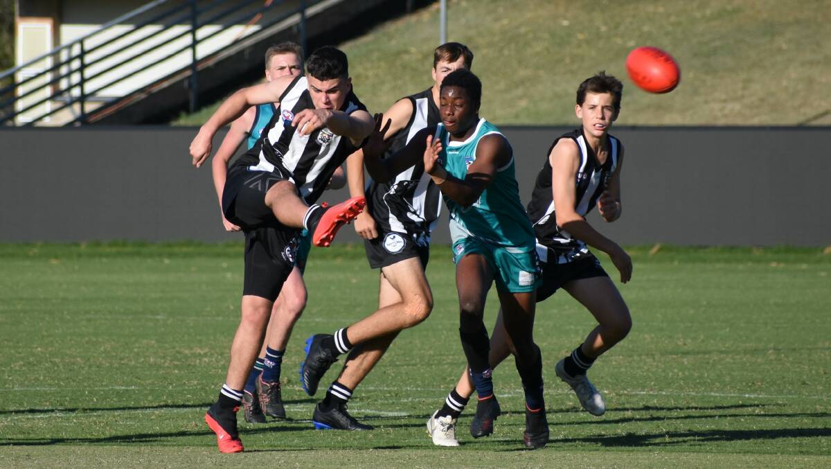 Big in: Jaxon Mawson Gulliford is one of five Port Macquarie Magpies to be selected in the 2021/2022 Northern Heat representative AFL program. Photo: supplied/Paul Taylor