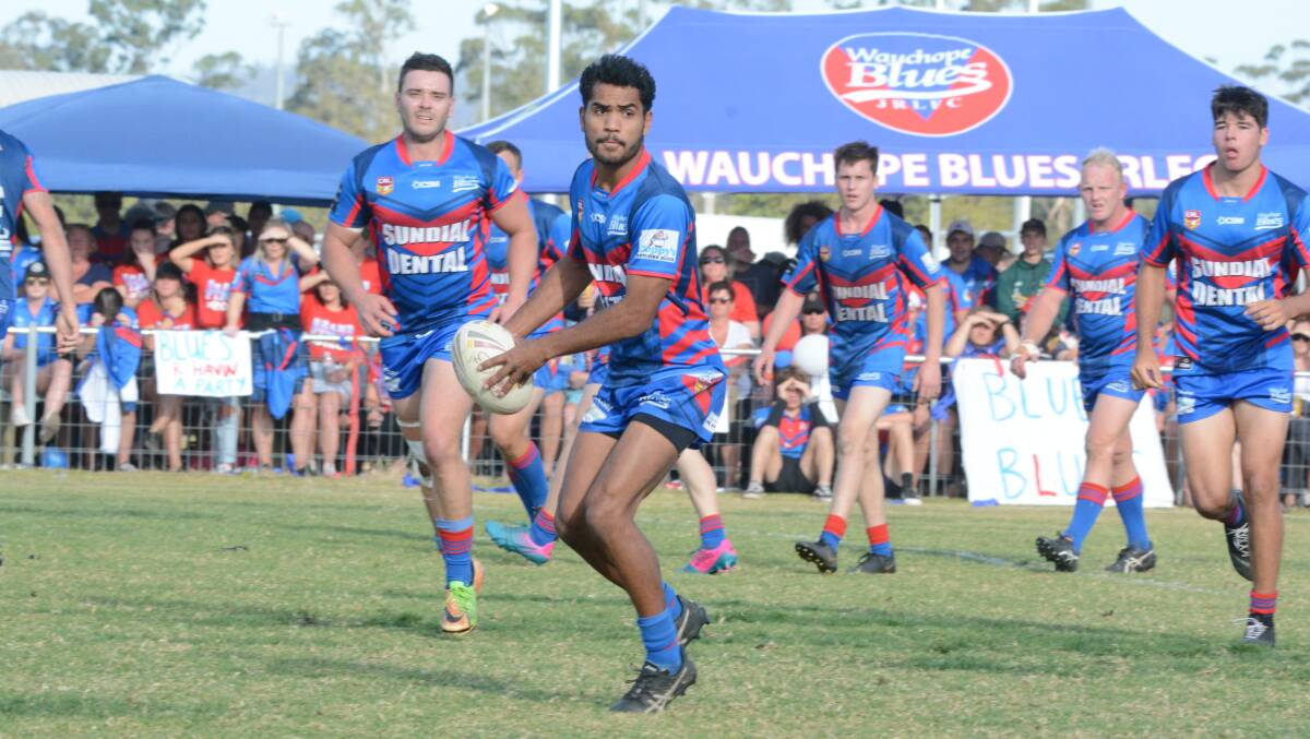 Pass: Wauchope halfback Tristan Scott shapes to pass during the 2019 grand final.