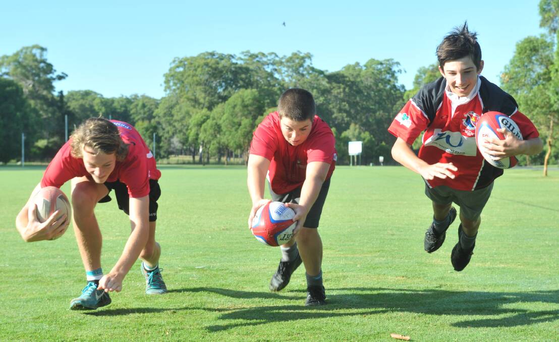Safe play: Players such as Nathaniel Fox, Jake Williams and Tom Daley will benefit from a new safety guideline expected to be introduced into junior rugby this season.